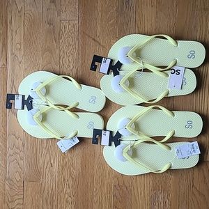 BUNDLE SO BRAND WOMENS PLUS LEMON YELLOW FLIP-FLOPS BUNDLE OF 3 PAIRS SIZE 10